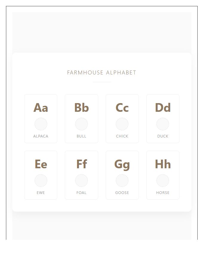 Nursery Decor Farm Animal Illustration Printable Alphabet Chart
