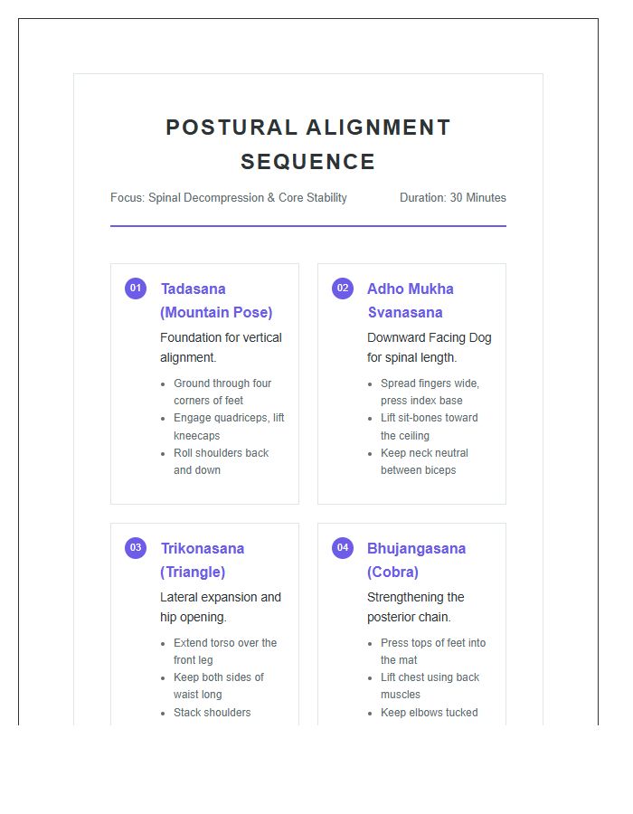 Postural Alignment Yoga Sequence Printable Chart