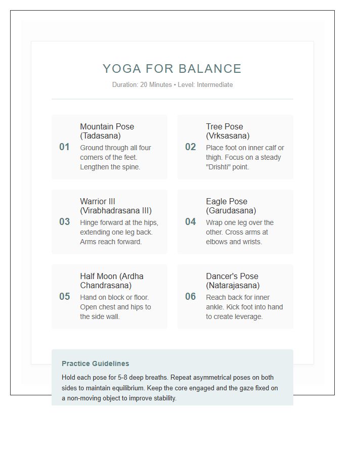 Yoga Sequence For Balance Printable Chart