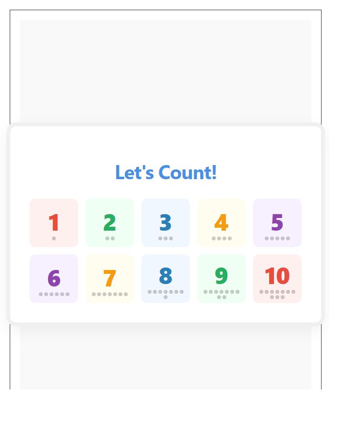 Laminated Preschool Counting Numbers Printable Chart