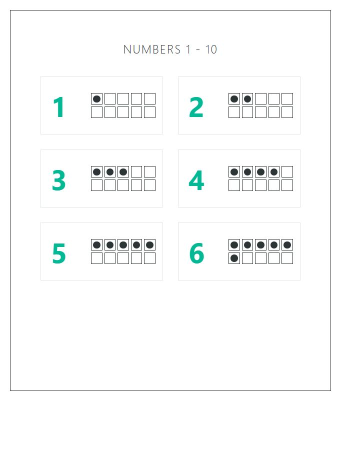 Preschool Counting Numbers Printable Chart With Ten Frames